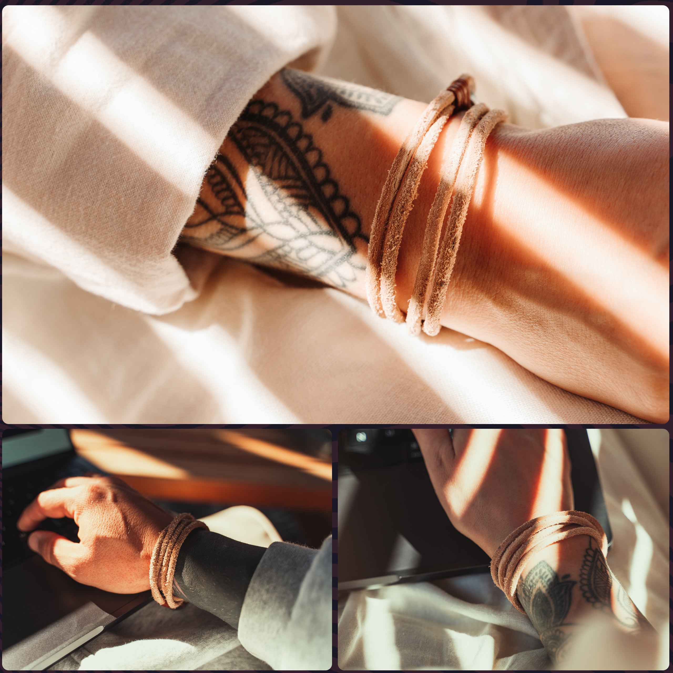 MONCLAVE™ Double Wrap Suede Leather Bracelet (Beige)