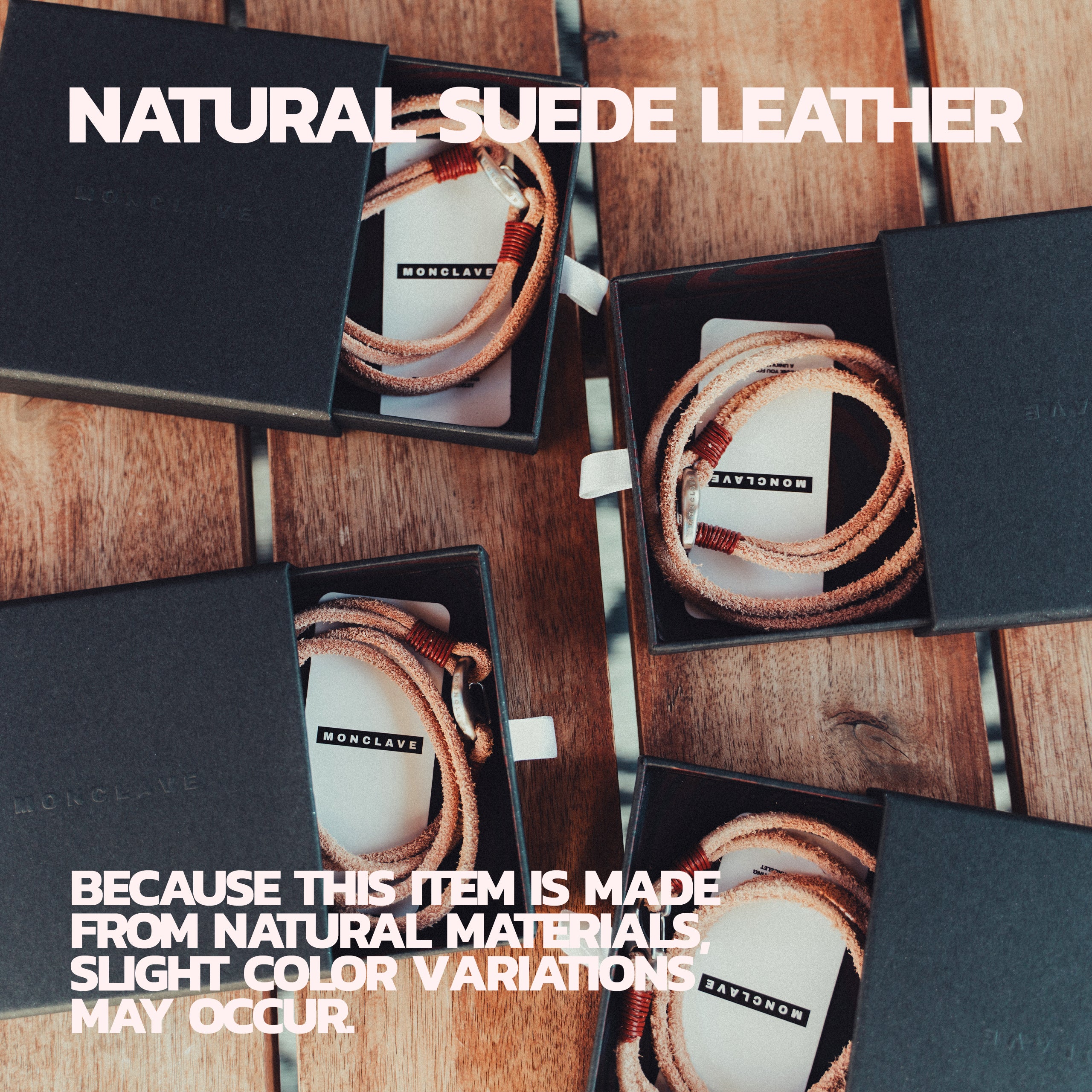 MONCLAVE™ Double Wrap Suede Leather Bracelet (Beige)