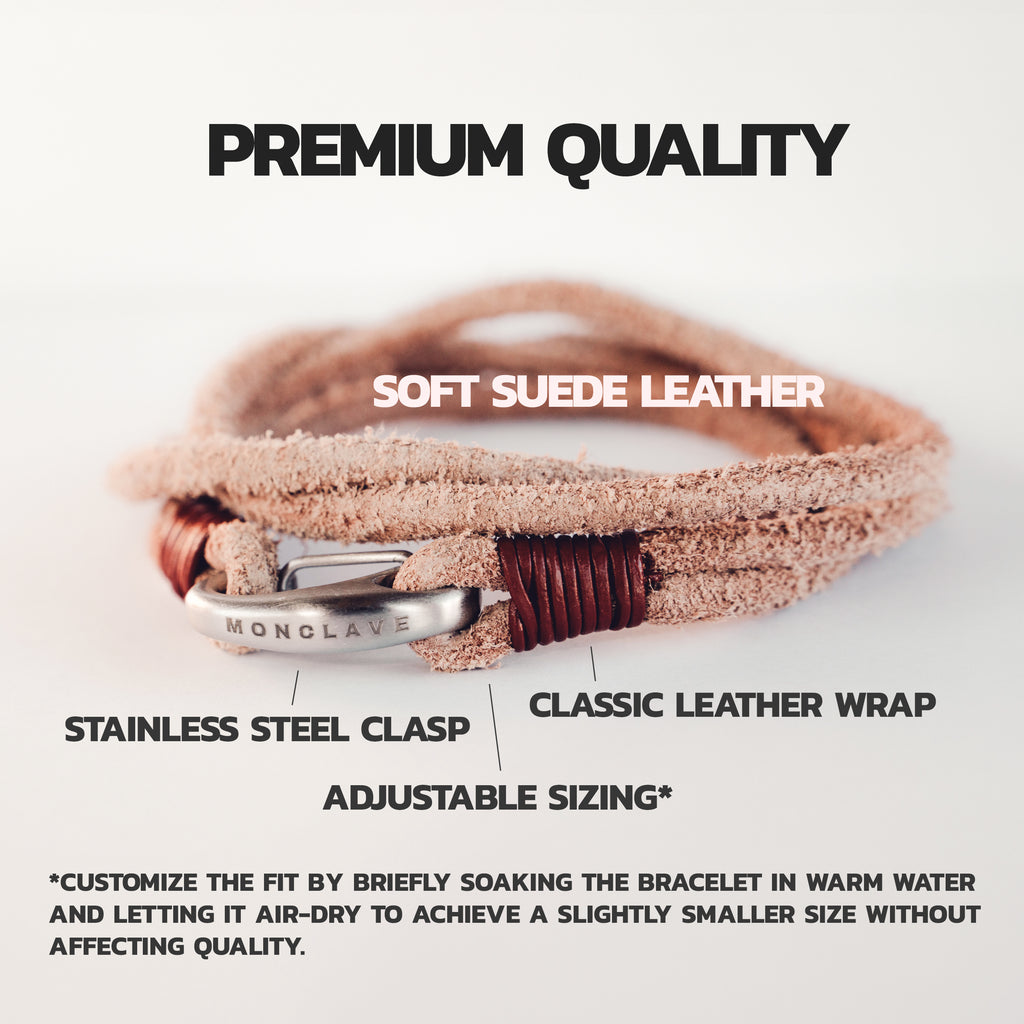 MONCLAVE™ Double Wrap Suede Leather Bracelet (Brown)