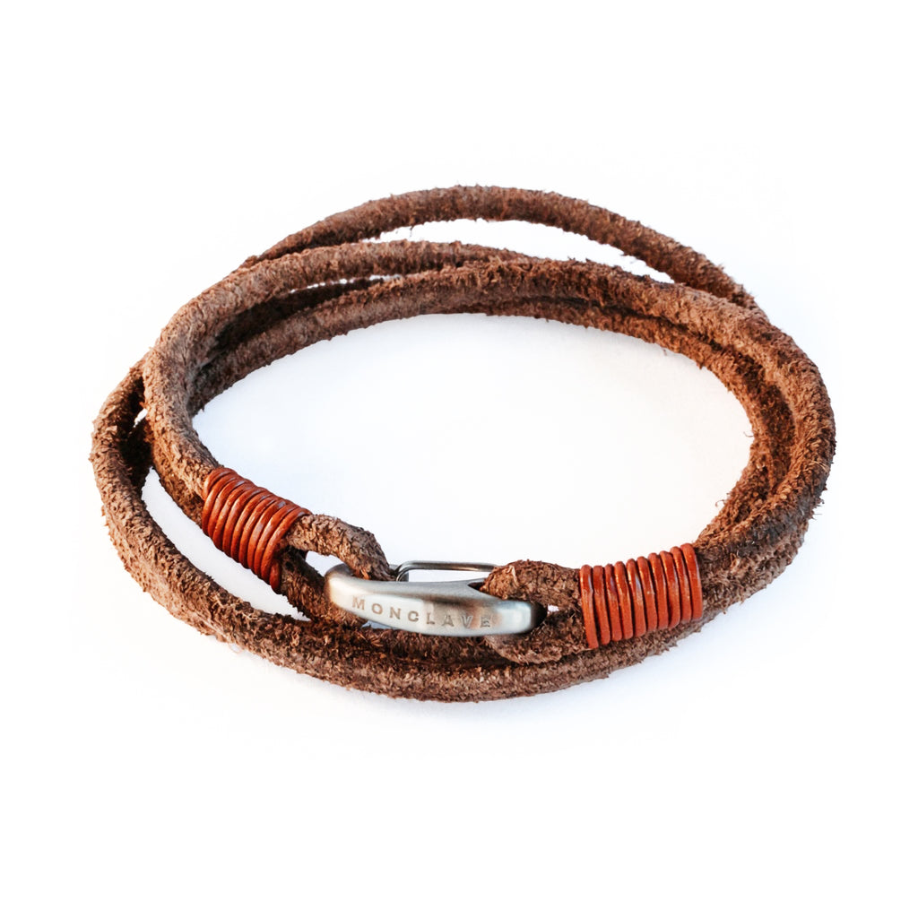 MONCLAVE™ Double Wrap Suede Leather Bracelet (Brown)